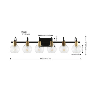 Marais Iron/Glass Rustic Vintage LED Vanity Light